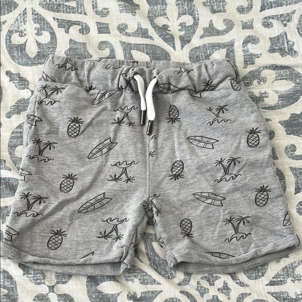 Gray tropical Print short Shorts